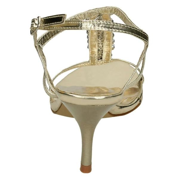 Spot On Ladies Spot On Diamante Strappy Heeled Sandals