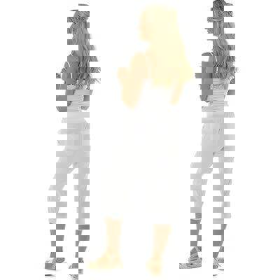 KAV Linen Trousers for Woman Elasticated Waist Casual Pants - Flat Front Elastic Back Three Quarters Ladies Summer Trouser for Ladies