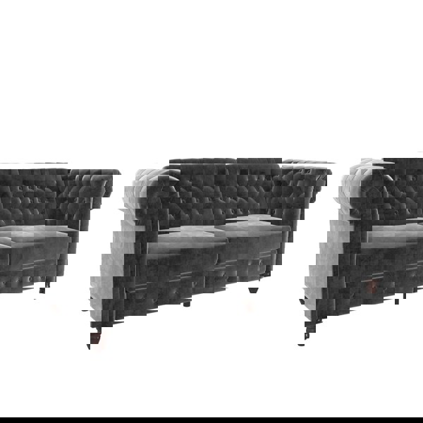 Dorel Home Felix Chesterfield 3 Seater Sofa Bed in Velvet Grey