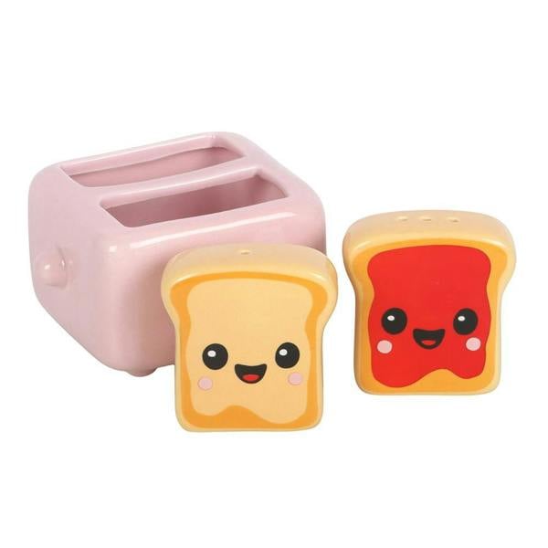 Kingsbury Gifts Toast Shaped Salt & Pepper Shakers With Toaster Stand