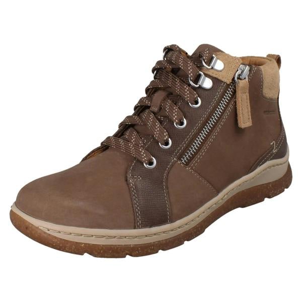 Clarks Ladies Clarks Ankle Boots Orlene Top WP - Dark Sand - D