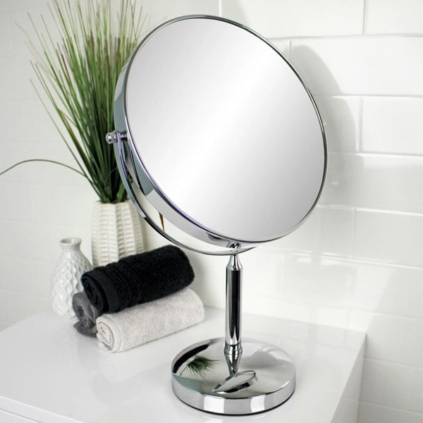 Showerdrape Helios Large 3x Magnifying Chrome Makeup Vanity Mirror