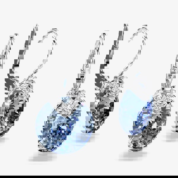 Swarovski Bella Rhodium Plated Blue Crystal V Drop Earrings 5734234