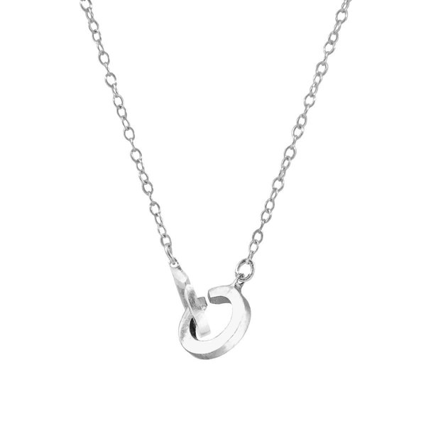 Anchor & Crew Twin Circle Link Paradise Silver Necklace Pendant
