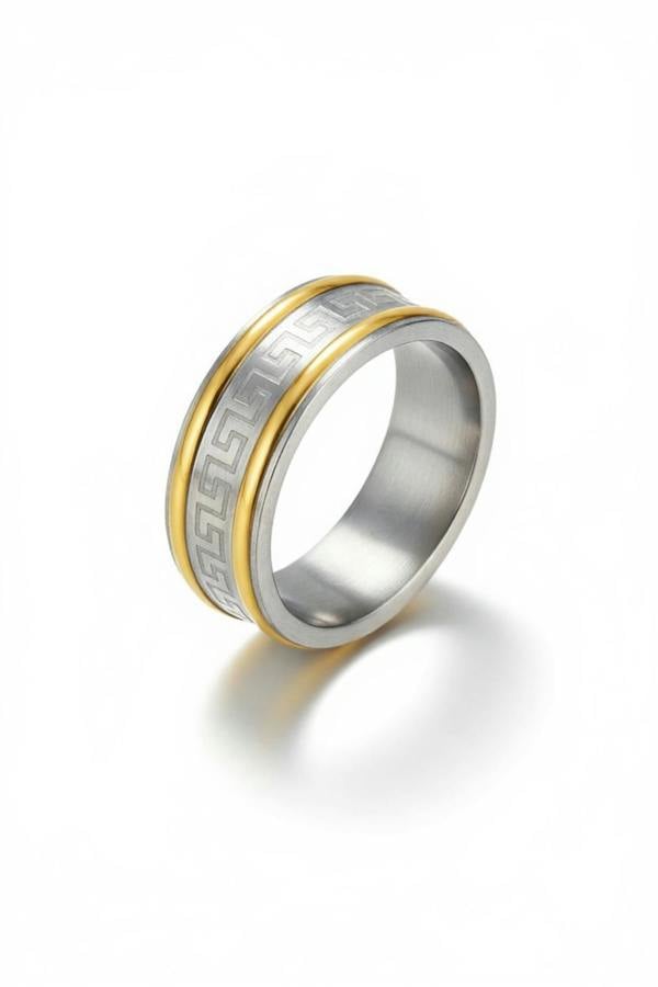 Greek motif mens ring.
