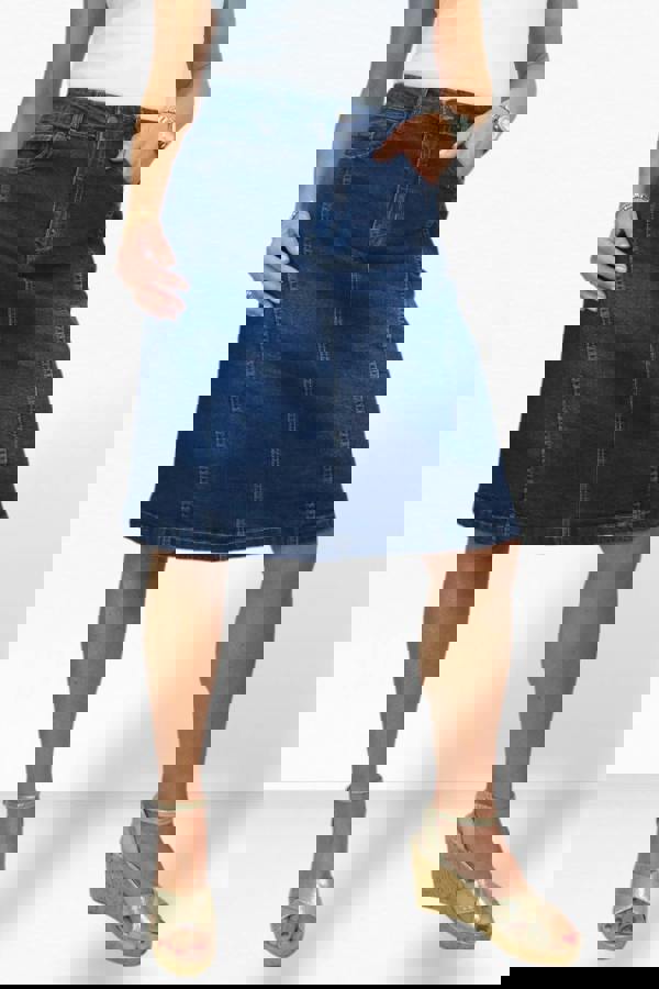 Paulo Due Women's Panelled Denim A Line Skirt