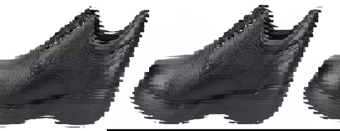 Hush Puppies Marco Mens Classic Lace Up Smart Leather Formal Shoes, black leather lace-up dress shoes with a sleek design suitable for formal occasions.