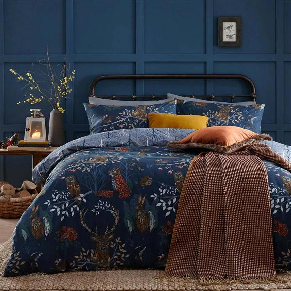 Furn Forest Fauna Duvet Cover Set - Navy - 