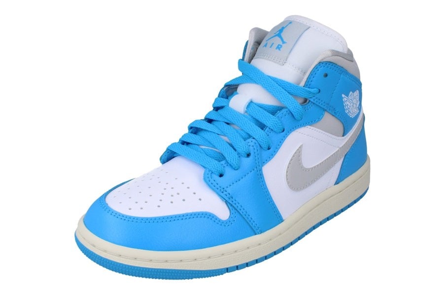 Nike Womens Air Jordan 1 Mid Trainers Bq6472  400 - Dark Powder Blue Neutral Grey 400 - Photo 0