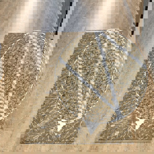 JVL Mega Mat Machine Washable Entrance Runner and Doormat Set, Brown Geo