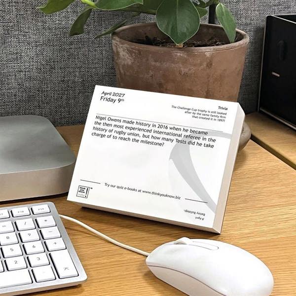 Think You Know Rugby? Desk Calendar 2027, Desk Calendars, Day To View, Sports, Gift