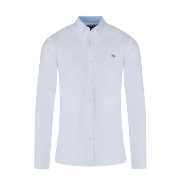 Raging Bull Mens Classic Oxford Long-Sleeved Shirt - White - 