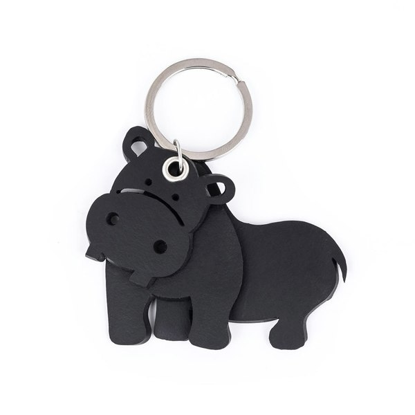 Paguro Hippo 3D Recycled Rubber Vegan Keyring