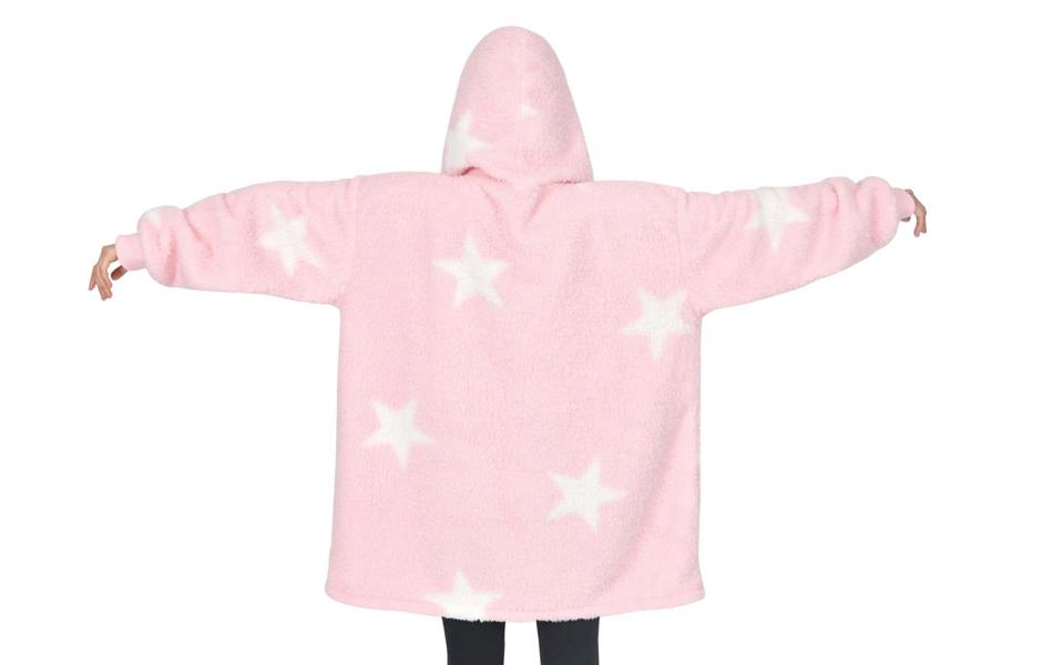 Smart Living Ladies Single Layer Borg Blanket Hoodie - Pink