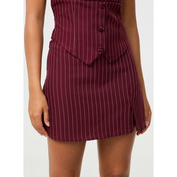 Pink Vanilla Pinstripe Skort Slit Front Skirt