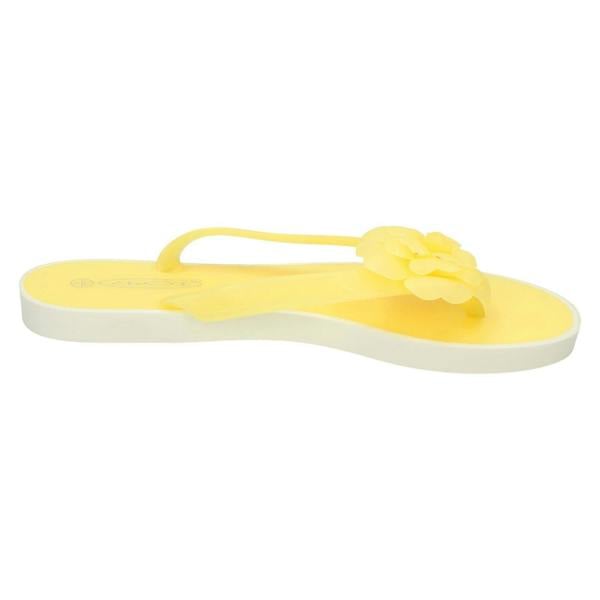 Spot On Ladies Spot On Flat Toepost Flower Trim Sandal