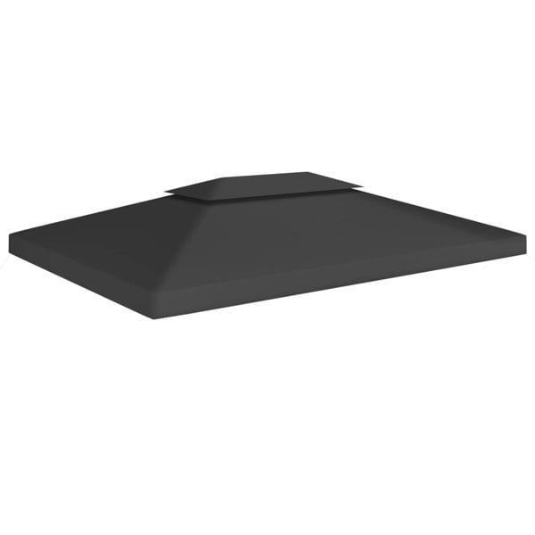 Berkfield 2-Tier Gazebo Top Cover 310 g/ma_ 4x3 m Black