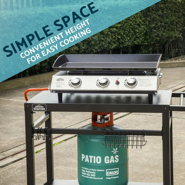Powder Coated Top BBQ & Grill Trolley - Food Prep Dolley Outdoor Cooking Stand - LoopsDirect
