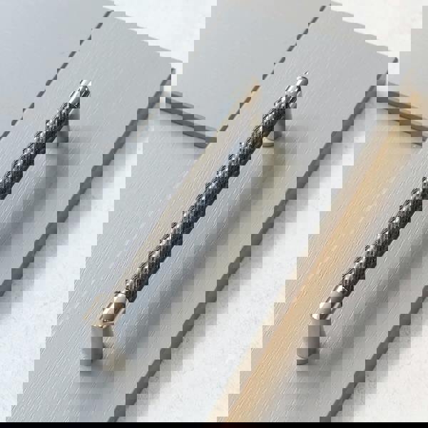 Handle & Home Gunmetal/Polished Chrome Knurled D Handles