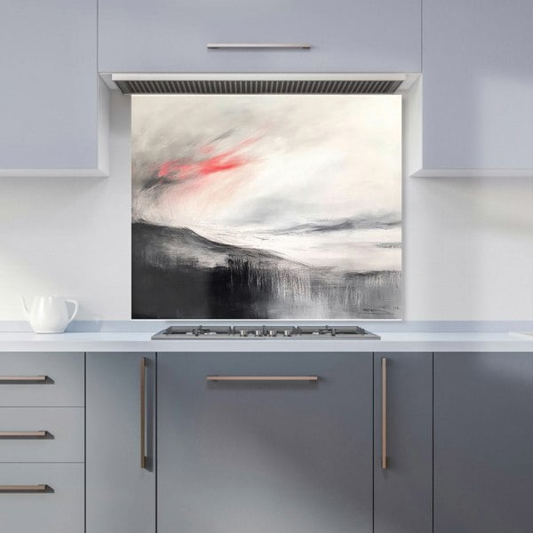 Warren Reed Volcano Charcoal & Pastel Art Glass Kitchen Splashback - 00001