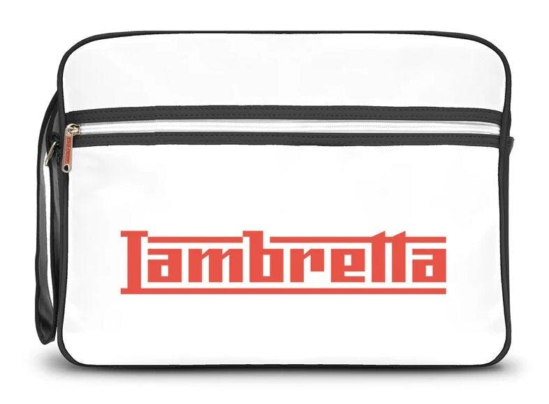 Lambretta Classic Retro Shoulder Bag Black/White