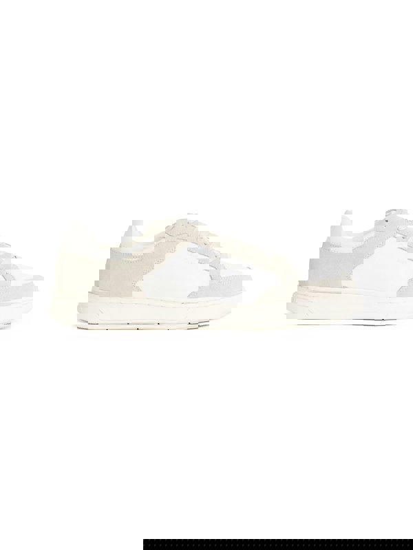 Calvin Klein LOW TOP LACE UP Mens Trainers White/Dark Ecru