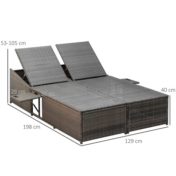 Rattan Double Lounge