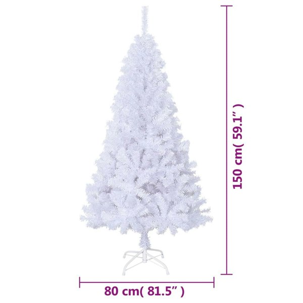 Berkfield Artificial Christmas Tree with Thick Branches White 150 cm PVC