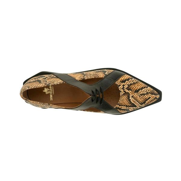 Embassy London Harlowe - Brown Snake - Women's cutout leather lace up shoe