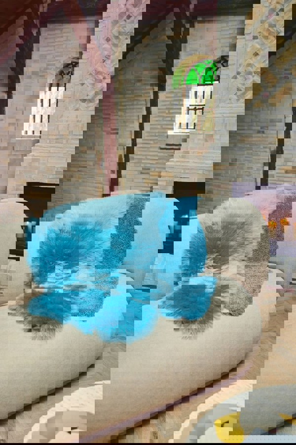 New Zealand Sheepskin | Short Curly Wool | Rug 90 cm Smoke Blue