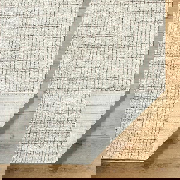 Livabliss Our Pnw Home Cascade-Modern Ivory Taupe Graphic High Pile Rug