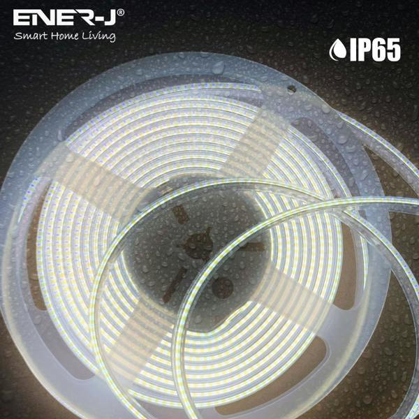 ENER-J 24V COB LED Strip Lights with 480 LEDs/M, 10W/M, 1020lm/M, CRI 90-92, 30m Roll, 6000K, IP20