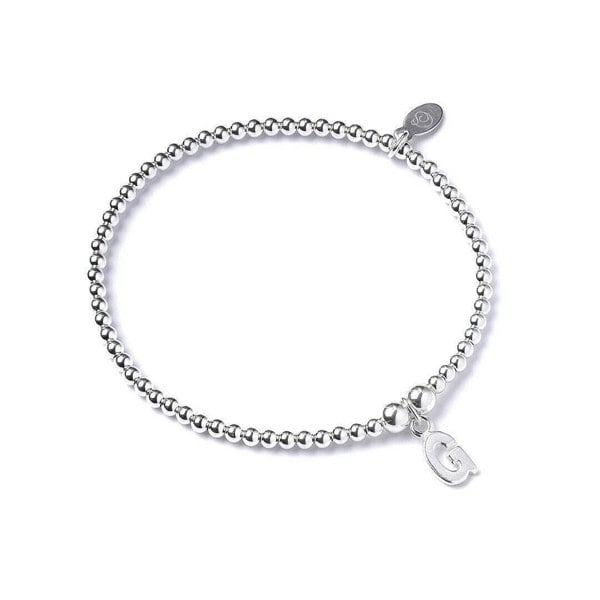 Letter Initial Sterling Silver Ball Bead Bracelet - MYLEE London