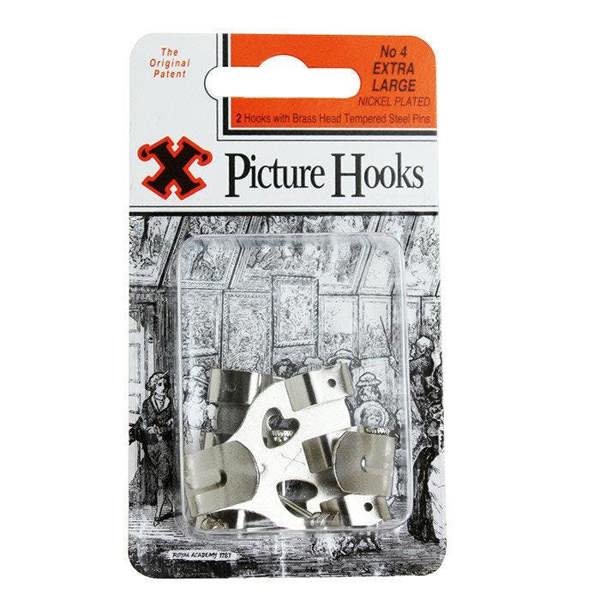 X Picture Hooks No 4 Nickel Plated Blister 2pk - One Colour - 