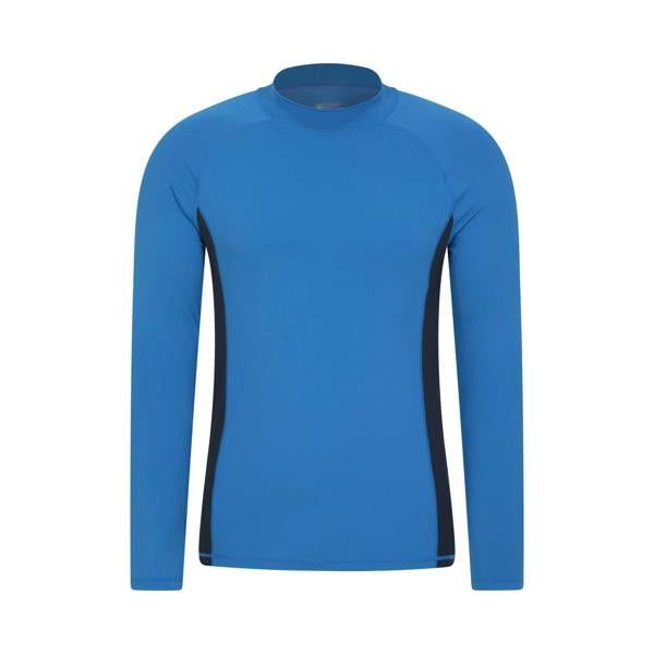 Mountain Warehouse Mens Long-Sleeved Rash Guard - Bright Blue - 