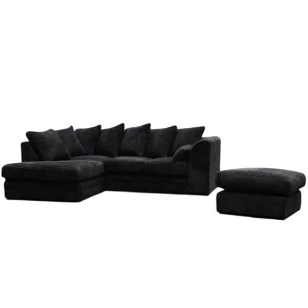 Snug Furniture Jumbo Cord Left Hand Corner Sofa With FREE footstool