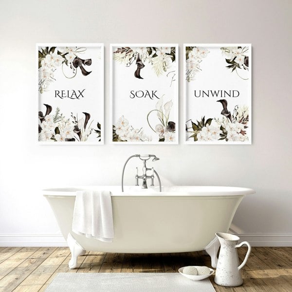 Art For A Bathroom Wall | Set of 3 wall art prints