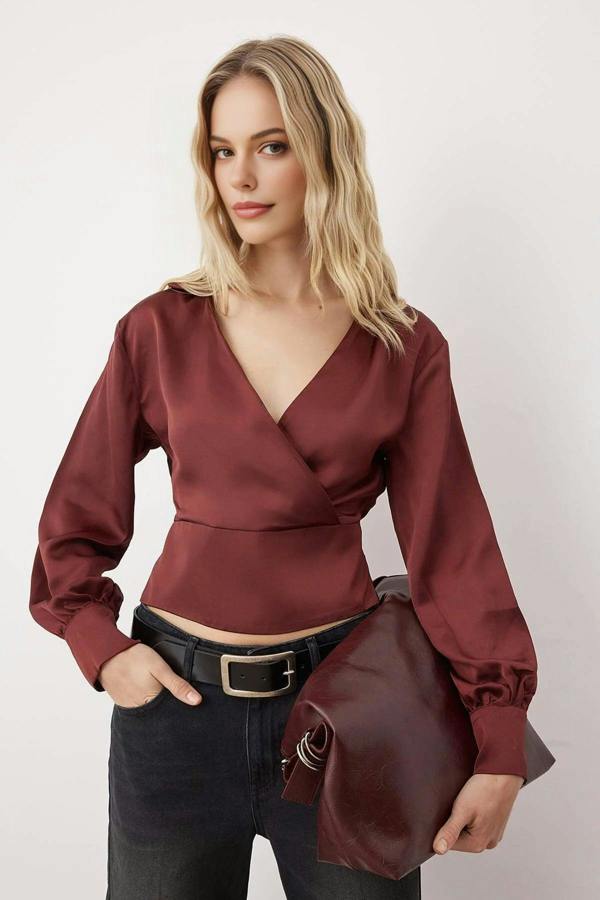 WOVCOR Satin Woven Blouse