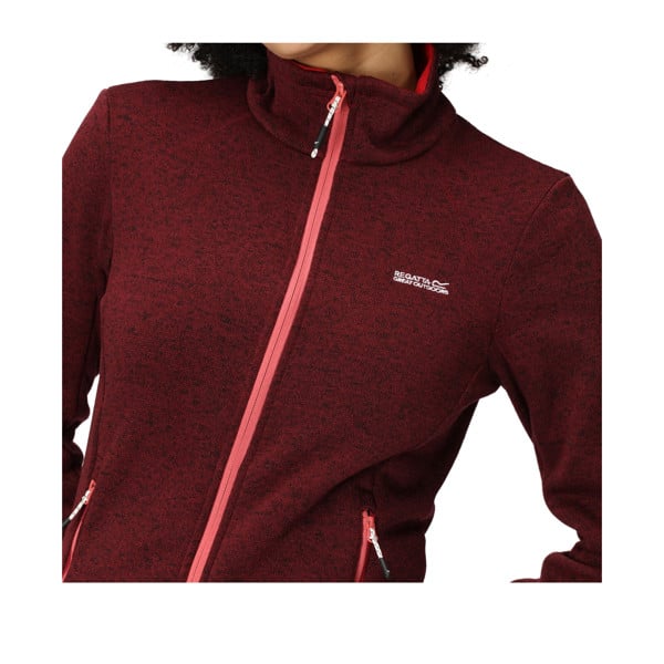 Regatta Women's Newhill Marl Full Zip Fleece Jacket - Burgundy/Rumba Red