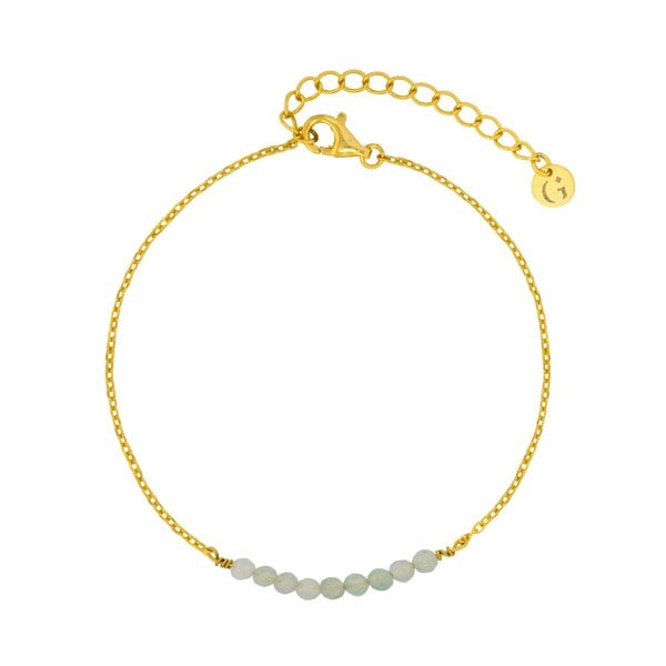 Gold Trip Green Aventurine Beads Bracelet