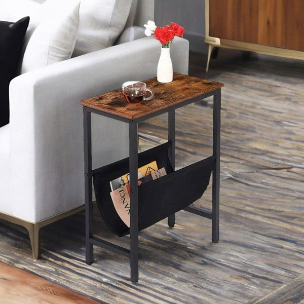 Rafaelo Mobilia Slim Sofa Side Table with Magazine Holder Sling