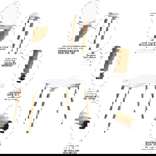Life Interiors Halo Dining Table for 4 or 6 Seating - Single White Table, Modern Design