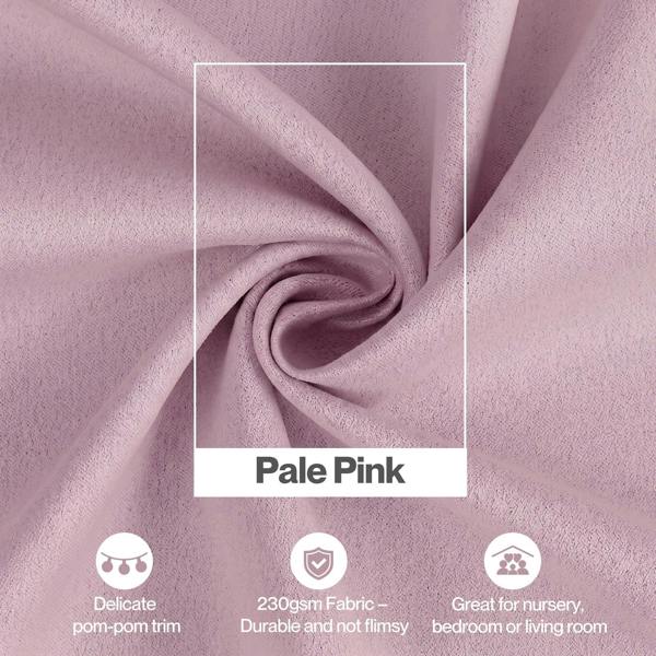 Marlow Pink Pom Pom Curtains for Nursery & Baby Girls Room 46"x54"  2 Panels