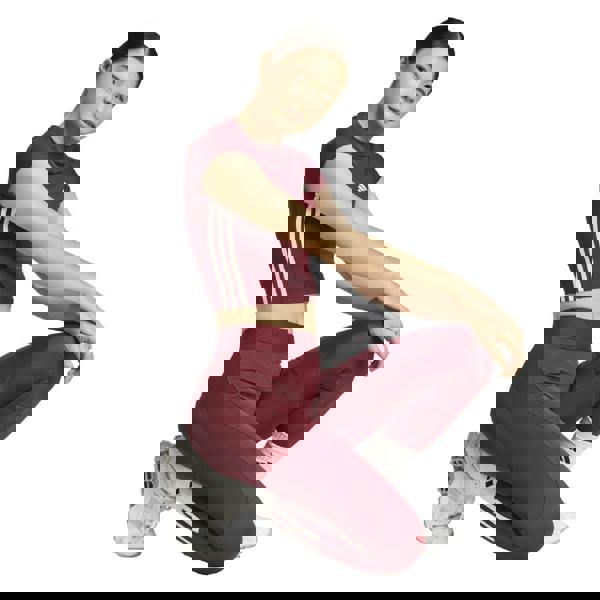 Adidas Womens/Ladies Hyperglam Ribbed Crop T-Shirt - Red - 