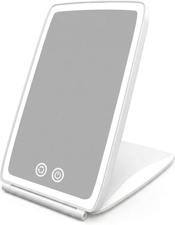 ATEK Rechargeable LED Makeup Mirror 3 Light Modes Travel White