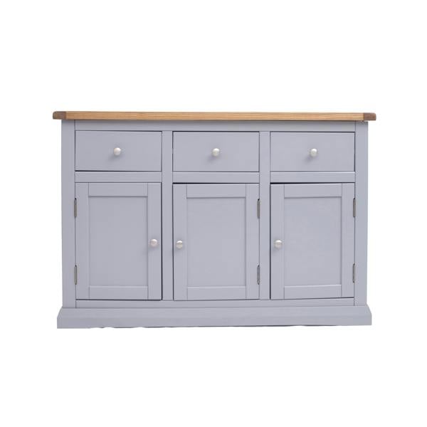Rocca Grey 3 Drawer 3 Door Sideboard Chrome Knob