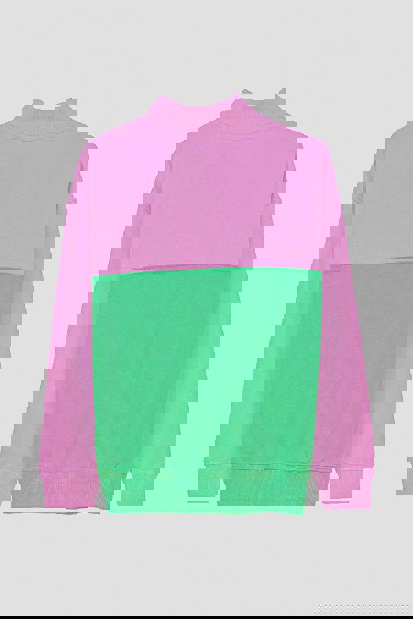 ENORSIA Colour Block LS High Neck Sweatshirt