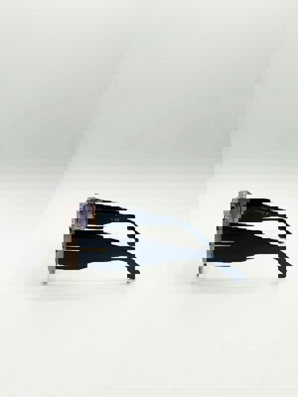 SVNX Oversized Rounded Sunglasses Brown Black