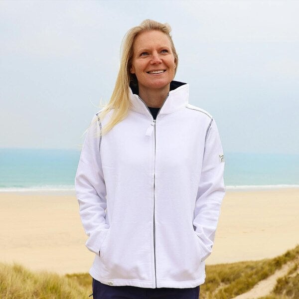 Lazy Jacks LJ33 - Ladies Full Zip Sweatshirt - White