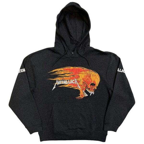 Metallica Worn Pushead Flaming Skull Pullover Hoodie